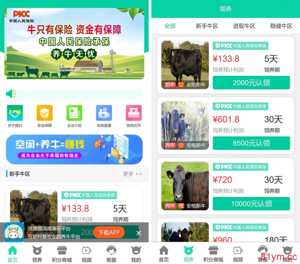 最新版牧场养牛游戏挖矿理财源码,带积分商城+抽奖+会员特权 最新版牧场养牛游戏挖矿理财源码,带积分商城+抽奖+会员特权